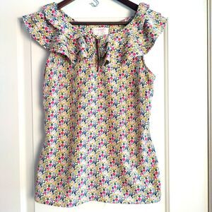 Liberty of London for Target Sleeveless Ruffle Top Floral Print Women's S Preppy